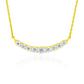Gold Plated Zircon Necklace for Women Elegant Curve Pendant Chain for Daily and Festive Wear