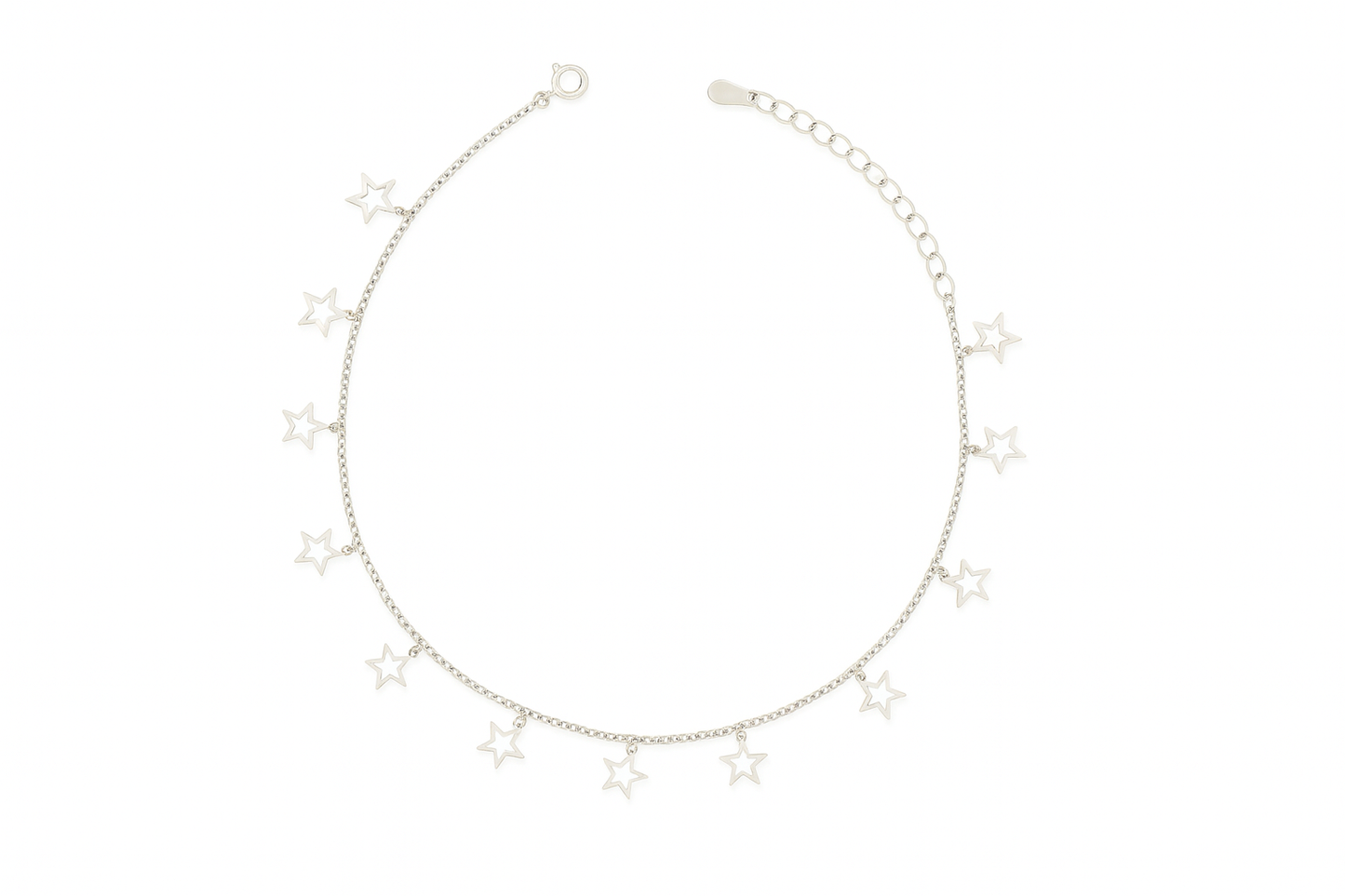 Elegant Silver Star Charm Anklet for Women & Girls | Dainty Celestial Daily Wear Adjustable Chain Anklet