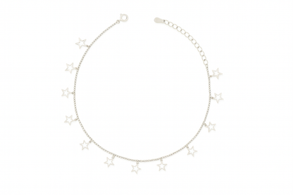 Elegant Silver Star Charm Anklet for Women & Girls | Dainty Celestial Daily Wear Adjustable Chain Anklet