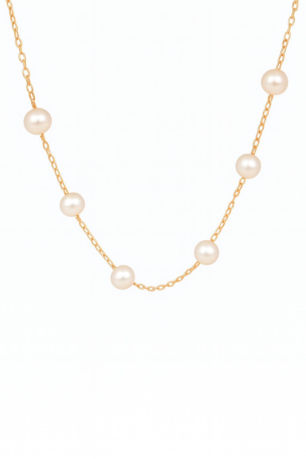 Gold Plated Pearl Chain Necklace for Women – Elegant Minimal Jewelry