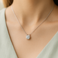 Silver Plated Solitaire Pendant Necklace for Women – Elegant CZ Diamond Chain
