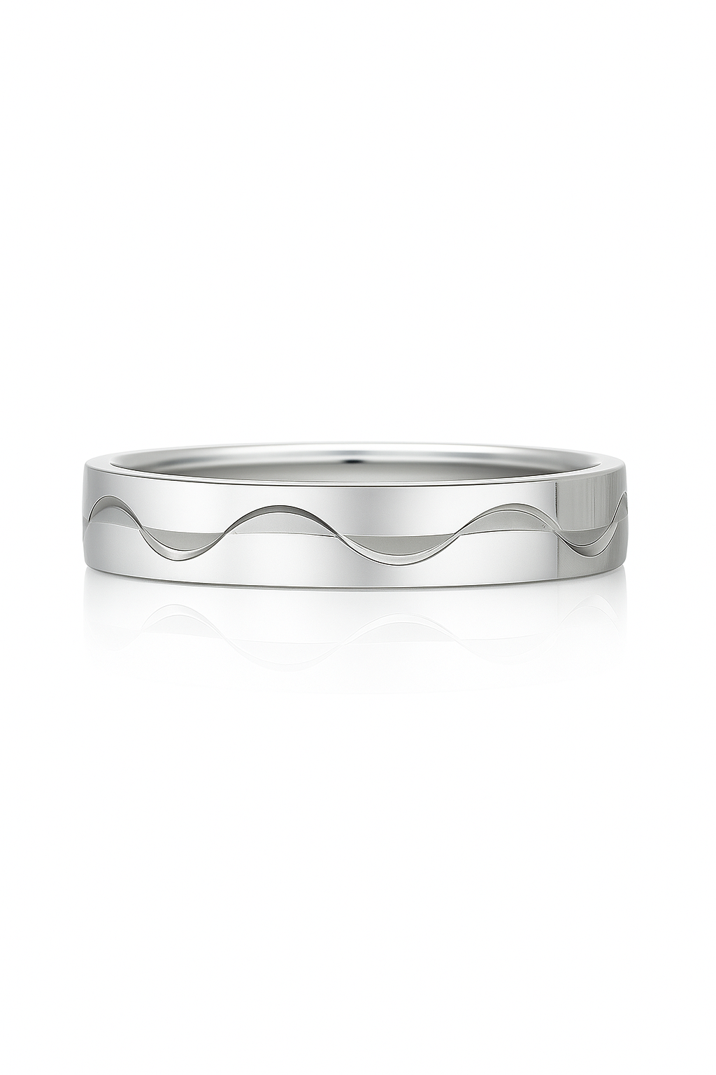 Wave Design Silver Finish Band Ring for Men and Women Elegant Minimal Daily Wear Finger Ring