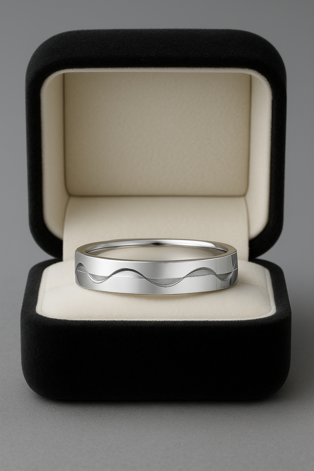 Wave Design Silver Finish Band Ring for Men and Women Elegant Minimal Daily Wear Finger Ring