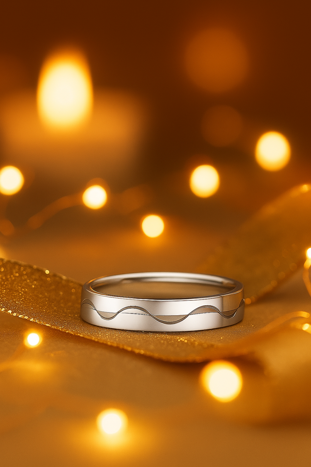 Wave Design Silver Finish Band Ring for Men and Women Elegant Minimal Daily Wear Finger Ring