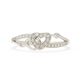 Double Heart Zircon Ring for Women 925 Silver Finish Romantic Love Adjustable Finger Ring