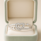 Double Heart Zircon Ring for Women 925 Silver Finish Romantic Love Adjustable Finger Ring