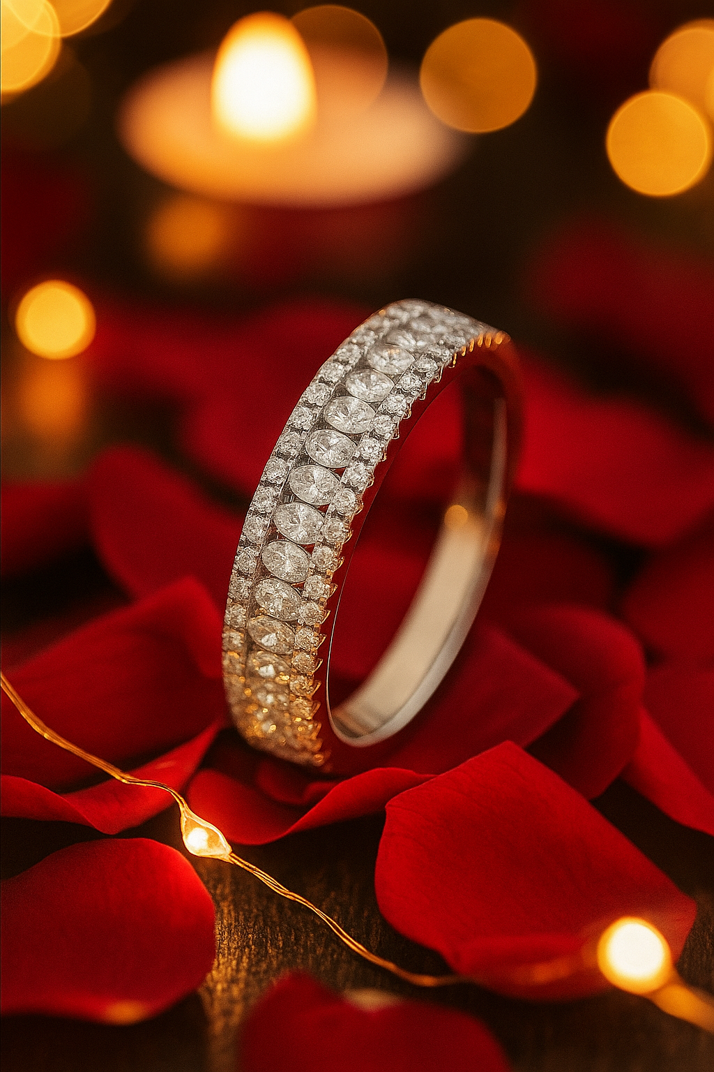 Eternity Band Zircon Ring for Women 925 Silver Finish Elegant Classic Wedding and Daily Wear Ring