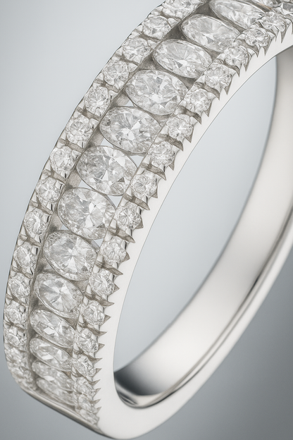 Eternity Band Zircon Ring for Women 925 Silver Finish Elegant Classic Wedding and Daily Wear Ring