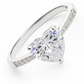 Heart Shape Solitaire Zircon Ring for Women 925 Silver Finish Romantic Couple Engagement Ring