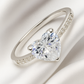 Heart Shape Solitaire Zircon Ring for Women 925 Silver Finish Romantic Couple Engagement Ring