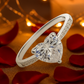 Heart Shape Solitaire Zircon Ring for Women 925 Silver Finish Romantic Couple Engagement Ring