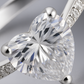 Heart Shape Solitaire Zircon Ring for Women 925 Silver Finish Romantic Couple Engagement Ring