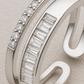 Adjustable Dual Row Zircon Ring for Women 925 Silver Finish Elegant Open Band Finger Ring