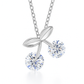 925 Silver Cherry Pendant Necklace for Women – Sparkling Dual CZ Stone Design