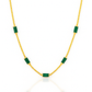 Gold-Plated Emerald Green Stone Necklace for Women – Elegant Minimal Chain Jewelry