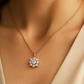 Rose Gold Plated Starburst Pendant Necklace for Women – Elegant CZ Diamond Design