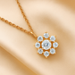 Rose Gold Plated Starburst Pendant Necklace for Women – Elegant CZ Diamond Design