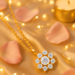 Rose Gold Plated Starburst Pendant Necklace for Women – Elegant CZ Diamond Design