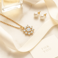 Rose Gold Plated Starburst Pendant Necklace for Women – Elegant CZ Diamond Design