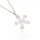 Silver Plated Floral Cross Pendant Necklace for Women – CZ Diamond Elegant Design