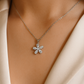Silver Plated Floral Cross Pendant Necklace for Women – CZ Diamond Elegant Design