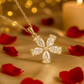 Silver Plated Floral Cross Pendant Necklace for Women – CZ Diamond Elegant Design