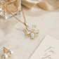 Silver Plated Floral Cross Pendant Necklace for Women – CZ Diamond Elegant Design