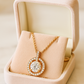 Rose Gold Plated Halo Pendant Necklace for Women – Elegant Round CZ Diamond Design