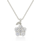 Silver Plated Floral Pendant Necklace for Women – Sparkling CZ Diamond Flower Design