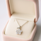 Silver Plated Floral Pendant Necklace for Women – Sparkling CZ Diamond Flower Design