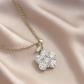 Silver Plated Floral Pendant Necklace for Women – Sparkling CZ Diamond Flower Design