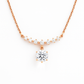 Rose Gold Plated Drop Pendant Necklace for Women – Elegant CZ Diamond Chain Design