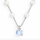 Silver Plated Pearl Chain Necklace with Crystal Pendant for Women – Elegant Party Jewelry
