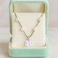 Silver Plated Pearl Chain Necklace with Crystal Pendant for Women – Elegant Party Jewelry