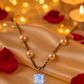 Silver Plated Pearl Chain Necklace with Crystal Pendant for Women – Elegant Party Jewelry