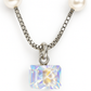 Silver Plated Pearl Chain Necklace with Crystal Pendant for Women – Elegant Party Jewelry
