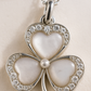 Clover Design Pearl and Zircon Pendant Necklace for Women 925 Silver Finish Elegant Lucky Charm Chain