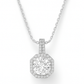 Octagon Halo Solitaire Zircon Pendant Necklace for Women 925 Silver Finish Elegant Party and Daily Wear Chain