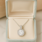 Octagon Halo Solitaire Zircon Pendant Necklace for Women 925 Silver Finish Elegant Party and Daily Wear Chain