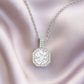 Octagon Halo Solitaire Zircon Pendant Necklace for Women 925 Silver Finish Elegant Party and Daily Wear Chain