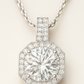 Octagon Halo Solitaire Zircon Pendant Necklace for Women 925 Silver Finish Elegant Party and Daily Wear Chain