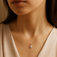 Rose Gold Plated Solitaire Pendant Necklace for Women – Elegant Round CZ Stone Chain