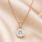 Rose Gold Plated Solitaire Pendant Necklace for Women – Elegant Round CZ Stone Chain