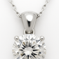 Rose Gold Plated Solitaire Pendant Necklace for Women – Elegant Round CZ Stone Chain