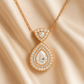 Rose Gold Plated Teardrop Pendant Necklace for Women – Luxury CZ Diamond Design