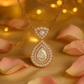 Rose Gold Plated Teardrop Pendant Necklace for Women – Luxury CZ Diamond Design