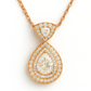 Rose Gold Plated Teardrop Pendant Necklace for Women – Luxury CZ Diamond Design