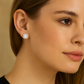 Silver Cushion Stone Halo Zircon High-Sparkle Classic Stud Earrings for Women