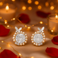 Silver Butterfly Pearl Halo Round Zircon Elegant Stud Earrings for Women