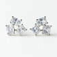 Geometric Princess Cut Zircon Cluster Elegant Stud Earrings for Women